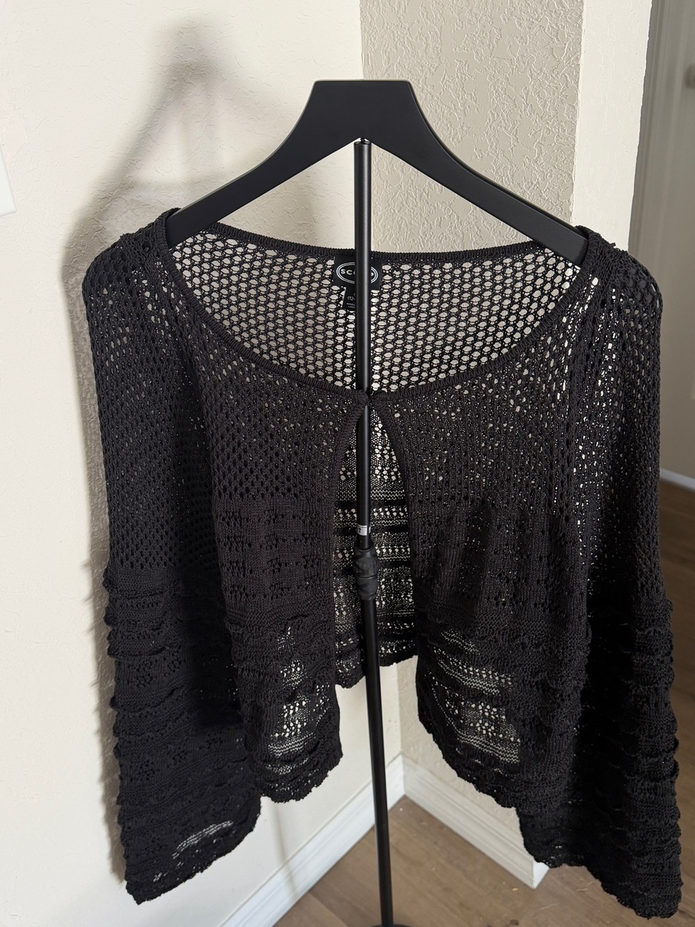 Black Open-Weave Women's Shrug
